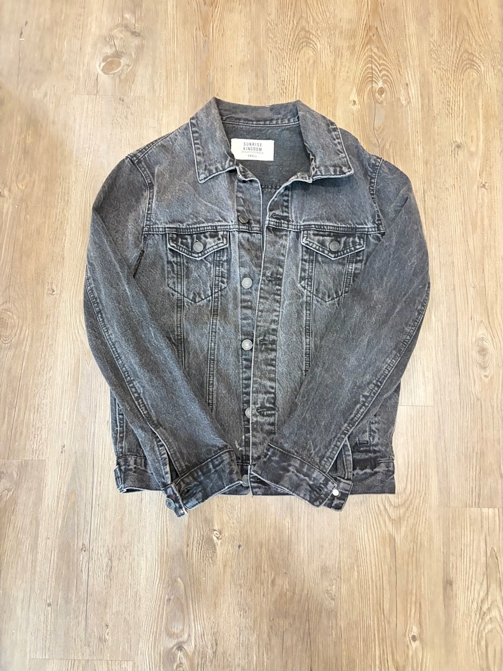 Classic Oversized Black Washed Denim Jacket -
